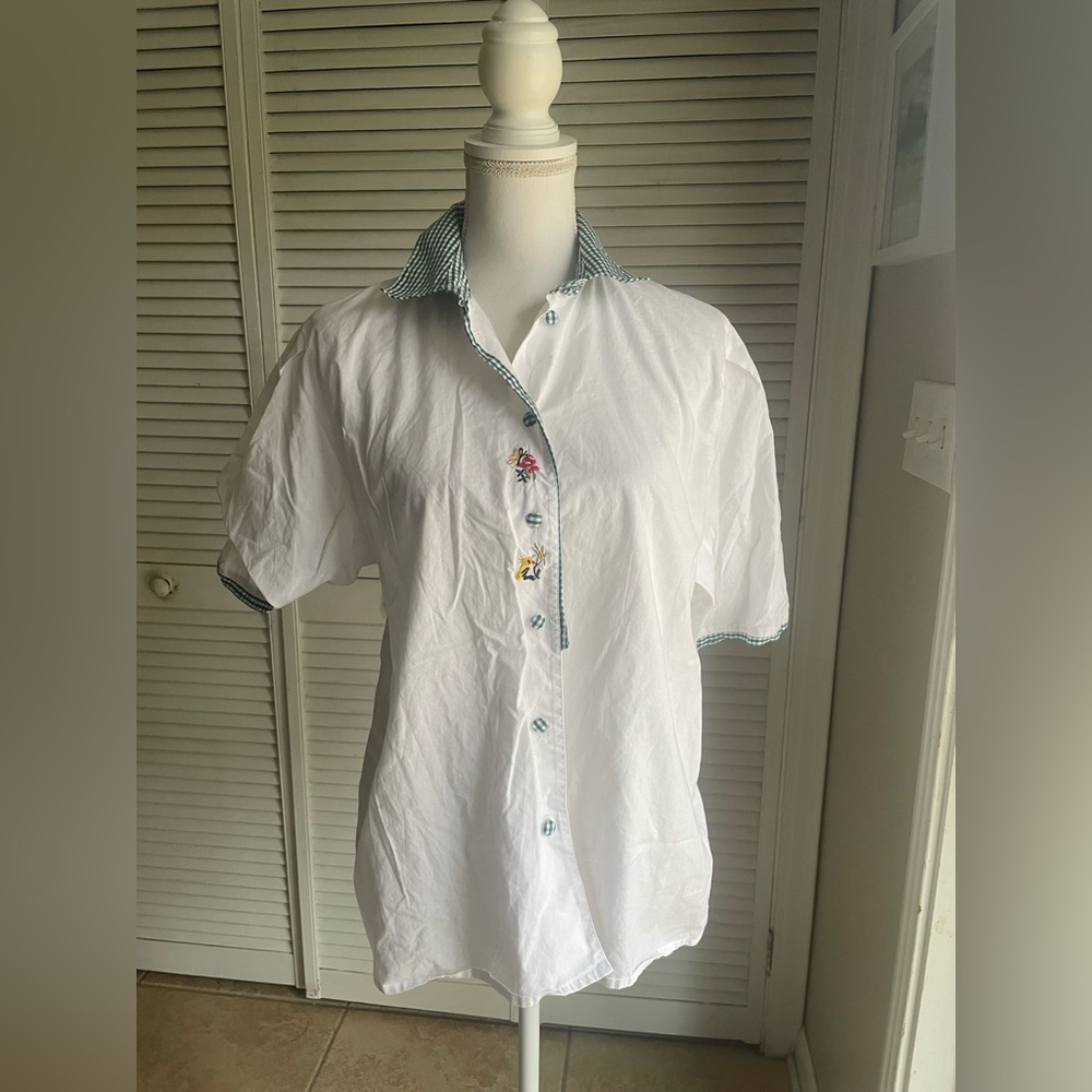Vintage Women's Hess Frackmann German Trachten Blouse Size 42 Medium Oktoberfest